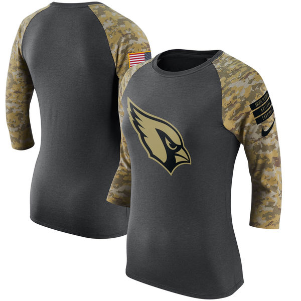 Arizona Cardinals Anthracite Salute to Service Women's Short Sleeve T-Shirt