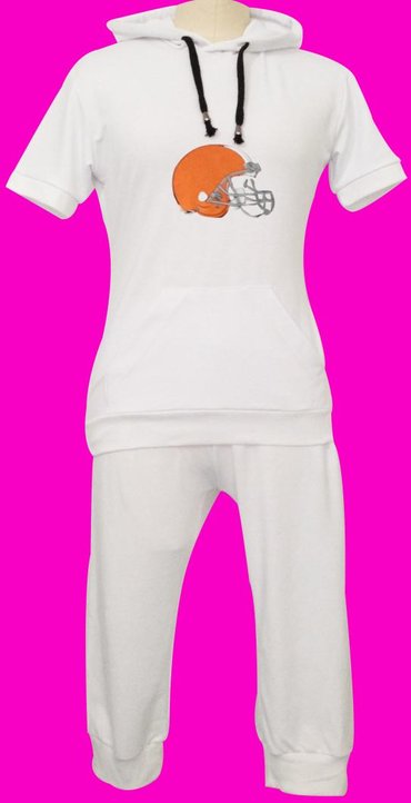 NFL Cleveland Browns women's Hooded sport suit White
