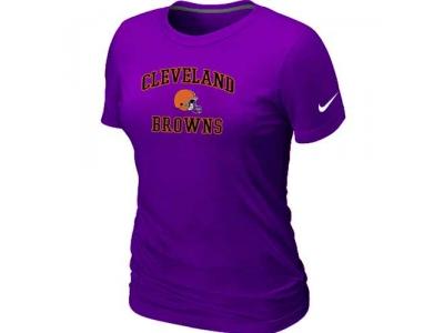 Women Cleveland Browns Heart & Soul Purple T-Shirt