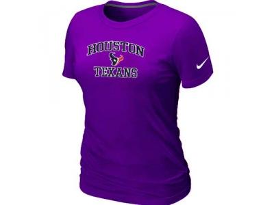 Women Houston Texans Heart & Soul Purple T-Shirt