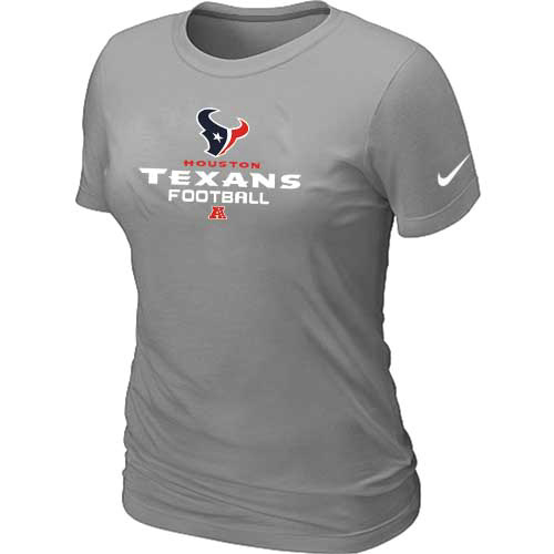 Women Houston Texans Light Grey T-Shirt