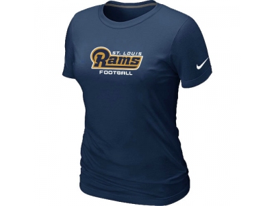 Women NEW St. Louis Rams Sideline Legend Authentic Font T-Shirt D.Blue