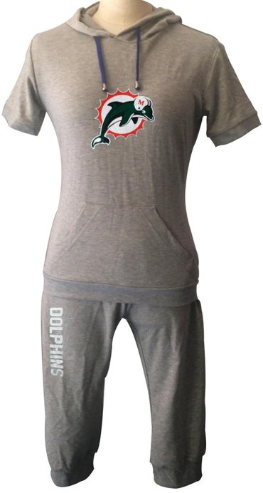 NFL Miami Dolphins women's Hooded sport suit Grey