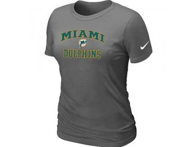 Women Miami Dolphins Heart & Soul D.Grey T-Shirt