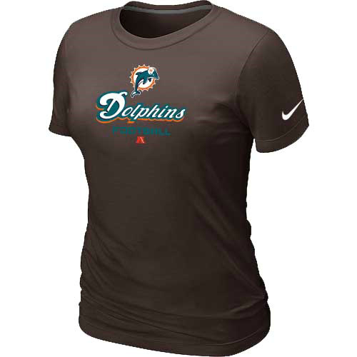 Women Miami Dolphins Brown T-Shirt