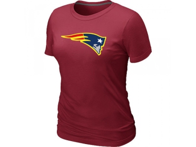 Women New England Patriots Neon Logo Charcoal Red T-shirt