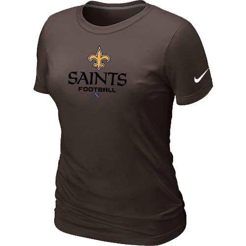 Women New Orleans Sains Brown T-Shirt
