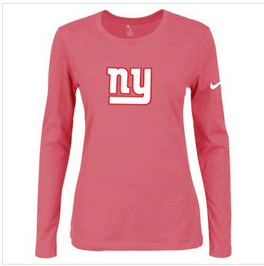 Women Nike New York Giants Of The City Long Sleeve Tri-Blend NFL T-Shirt Pink