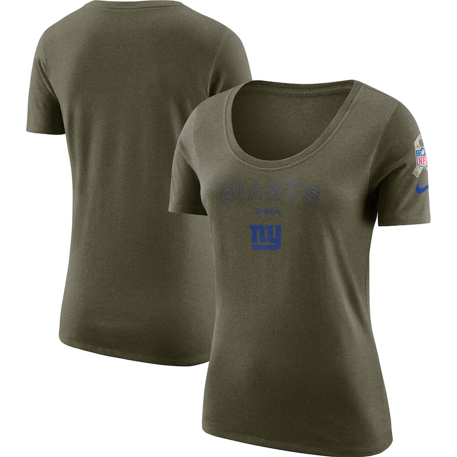 New York Giants Nike Women's Salute To Service Legend Scoop Neck T-Shirt Olive