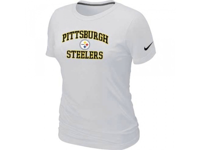 Women Pittsburgh Steelers Heart & Soul White T-Shirt
