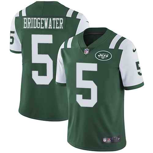 Nike Jets 5 Teddy Bridgewater Green Youth Vapor Untouchable Limited Jersey
