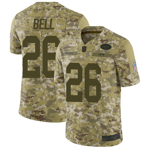 Jets #26 Le'Veon Bell Camo Youth Stitched Football Limited 2018 Salute to Service Jersey