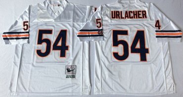 Mitchell&Ness Bears ##54 Brian Urlacher White Small No. Throwback Stitched NFL Jersey