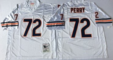 Mitchell&Ness Bears #72 William Perry White Small No. Throwback Stitched NFL Jersey
