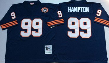 Mitchell&Ness Bears #99 Lamarr Houston blue Throwback Stitched NFL Jerseys