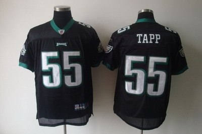 philadelphia eagles #55 darryl tapp black american football jersey