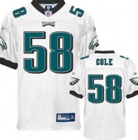 philadelphia eagles #58 trent cole white jersey