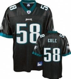 philadelphia eagles #58 trent cole black jersey