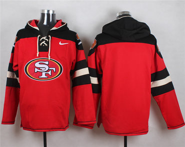 Custom Nike 49ers Red Player Pullover NFL Hoodie (Any name&number)