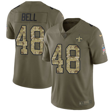 Nike Saints #48 Vonn Bell Olive Camo Youth Stitched NFL Limited 2017 Salute to Service Jersey