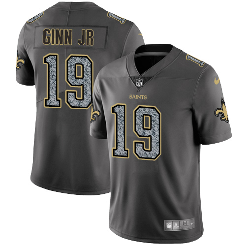 Nike Saints #19 Ted Ginn Jr Gray Static Youth NFL Vapor Untouchable Game Jersey