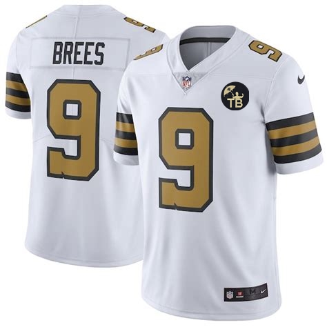 Youth Nike Saints 9 Drew Brees White Youth W Tom Benson Patch Color Rush Limited Jersey