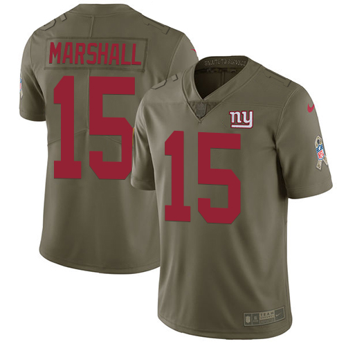 Nike Giants #15 Brandon Marshall Olive Youth Stitched NFL Limited 2017 Salute to Service Jersey