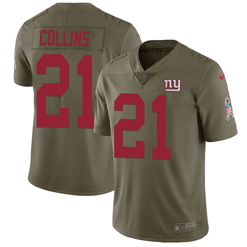 Nike Giants #21 Landon Collins Olive Youth Stitched NFL Limited 2017 Salute to Service Jersey