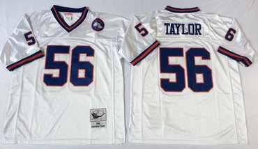 Mitchell&Ness giants #56 Lawrence Taylor white Throwback Stitched NFL Jerseys