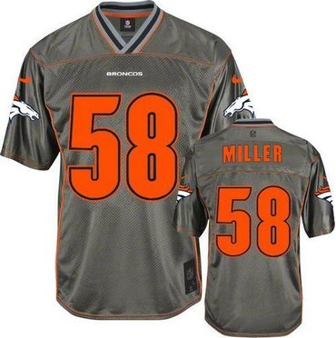 Youth NEW Denver Broncos #58 Von Miller Grey Vapor Elite Jerseys