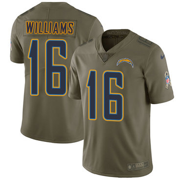 Nike Chargers #16 Tyrell Williams Olive Youth Stitched NFL Limited 2017 Salute to Service Jersey