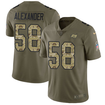 Nike Buccaneers #58 Kwon Alexander Olive Camo Youth Stitched NFL Limited 2017 Salute to Service Jersey