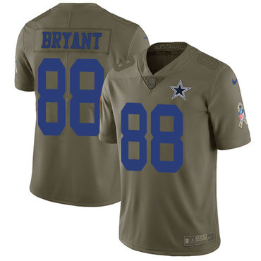 Nike Cowboys #88 Dez Bryant Olive Youth Stitched NFL Limited 2017 Salute to Service Jersey