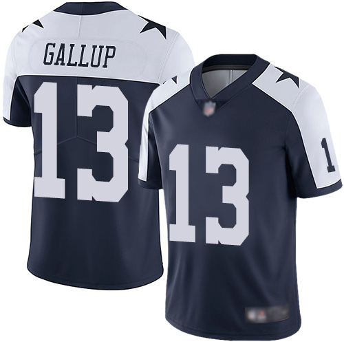 Cowboys #13 Michael Gallup Navy Blue Thanksgiving Youth Stitched Football Vapor Untouchable Limited Throwback Jersey