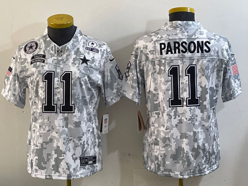 Youth Dallas Cowboys #11 Micah Parsons 2024 F.U.S.E Arctic Camo Salute To Service Limited Stitched Football Jersey 5