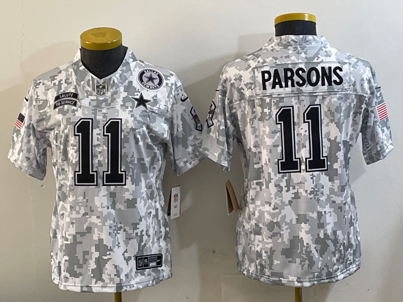 Youth Dallas Cowboys #11 Micah Parsons 2024 F.U.S.E Arctic Camo Salute To Service Limited Stitched Football Jersey 2