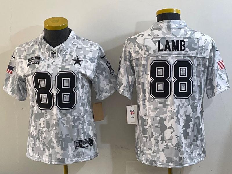 Youth Dallas Cowboys #88 CeeDee Lamb 2024 F.U.S.E Arctic Camo Salute To Service Limited Stitched Football Jersey 5