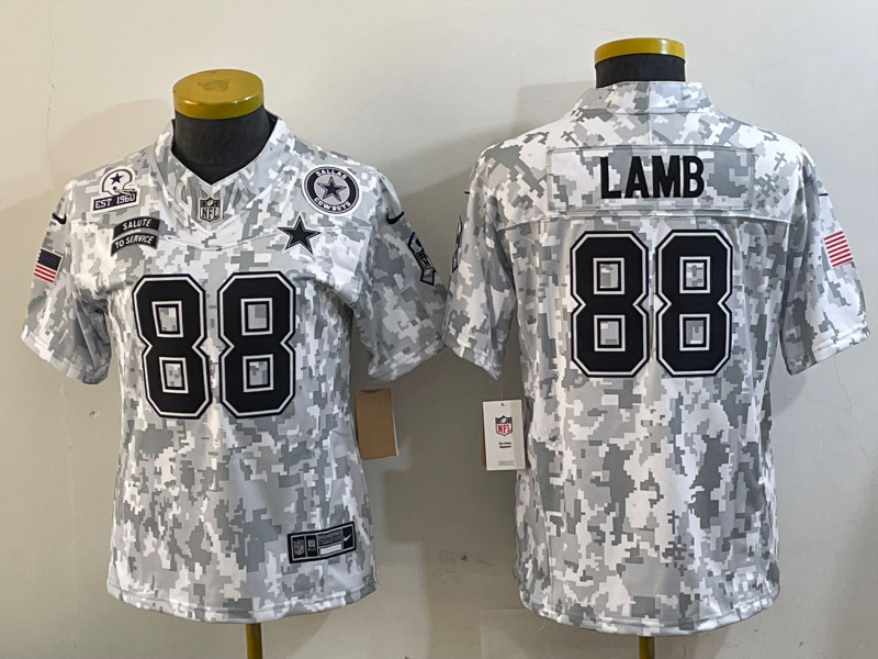 Youth Dallas Cowboys #88 CeeDee Lamb 2024 F.U.S.E Arctic Camo Salute To Service Limited Stitched Football Jersey 2