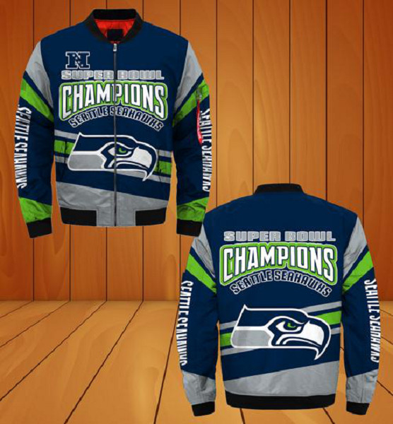 NFL Seattle Seahawk Sublimated Fashion 3D Fullzip Jacket