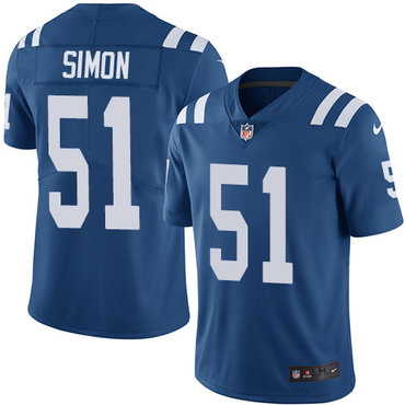 Nike Colts #51 John Simon Royal Blue Youth Stitched NFL Limited Rush Jersey