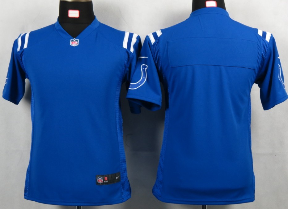 Youth NEW NFL Indianapolis Colts Blank Blue Portrait Fashion Game Jerseys