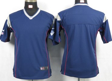 Youth NEW NFL New England Patriots Blank Blue Portrait Fashion Game Jerseys