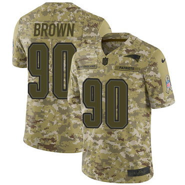 Nike Patriots #90 Malcom Brown Camo Youth Stitched NFL Limited 2018 Salute to Service Jersey