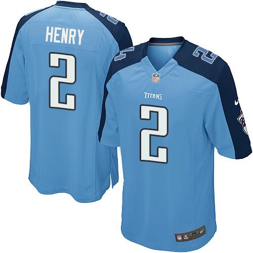 Youth Nike Titans #2 Derrick Henry Light Blue Team Color Stitched NFL Elite Jersey