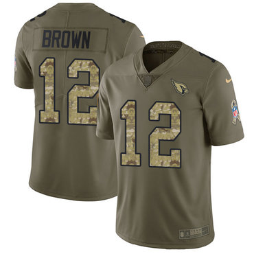 Nike Cardinals #12 John Brown Olive Camo Youth Stitched NFL Limited 2017 Salute to Service Jersey