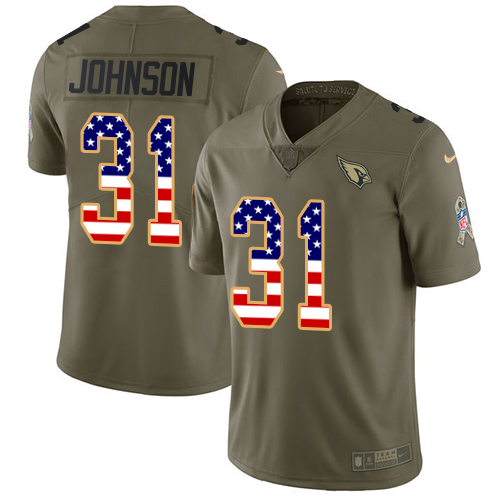 Nike Cardinals #31 David Johnson Olive USA Flag Youth Stitched NFL Limited 2017 Salute to Service Jersey