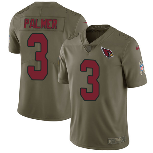 Nike Cardinals #3 Carson Palmer Olive Youth Stitched NFL Limited 2017 Salute to Service Jersey
