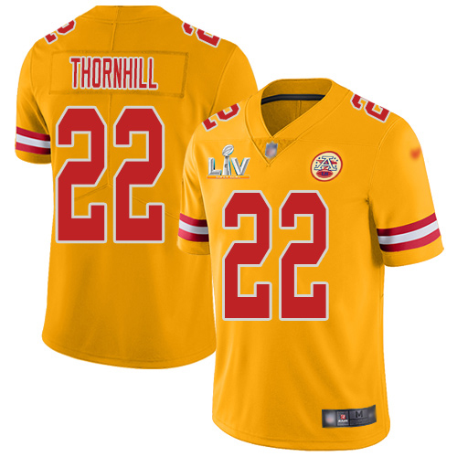 Nike Chiefs #22 Juan Thornhill Gold Men's Super Bowl LV Bound Stitched NFL Limited Inverted Legend Jersey