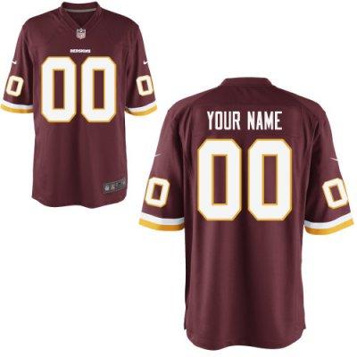 Youth NEW Washington Redskins Customized Game Red Jerseys