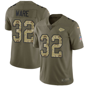 Nike Chiefs #32 Spencer Ware Olive Camo Youth Stitched NFL Limited 2017 Salute to Service Jersey